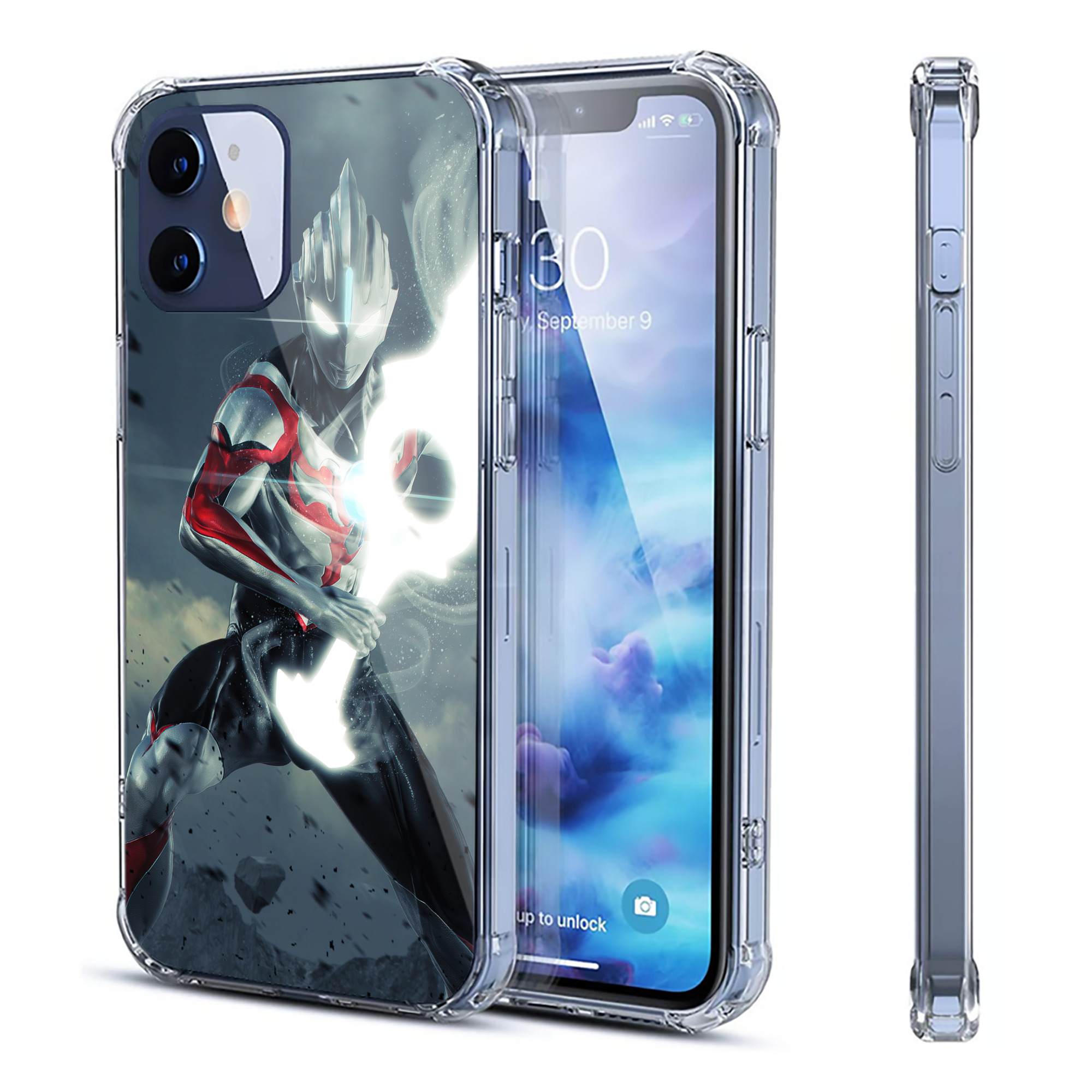 （画像用） ウルトラマン Ultraman 【iPhone 12シリーズ対応】透明スマホケース（クリアソフトケース）